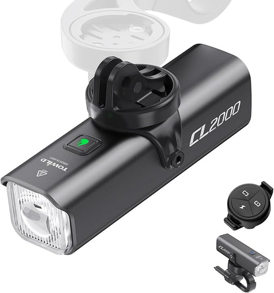TOWILD CL2000 Bike Lights for Night Riding,2000LM Super Bright Bicycle Headlight,Waterproof Bike Front Light for Mountain Road Cycling Commuting