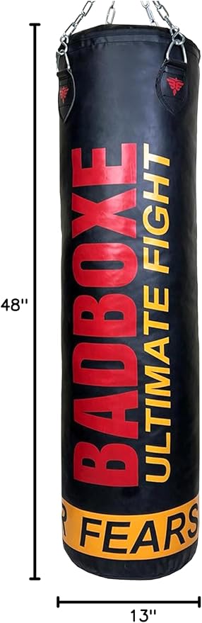 Punching Bag with Chains | Premium Synthetic Leather Boxing Punch Bag 90LBS | Versatile & Durable for Daily Training | Available Filled