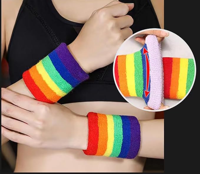 Sweatbands Sports Wristbands for Kids and Women - 3 inch Elastic Athletic Wrist Bands for Tennis, Basketball, Running, Working Out