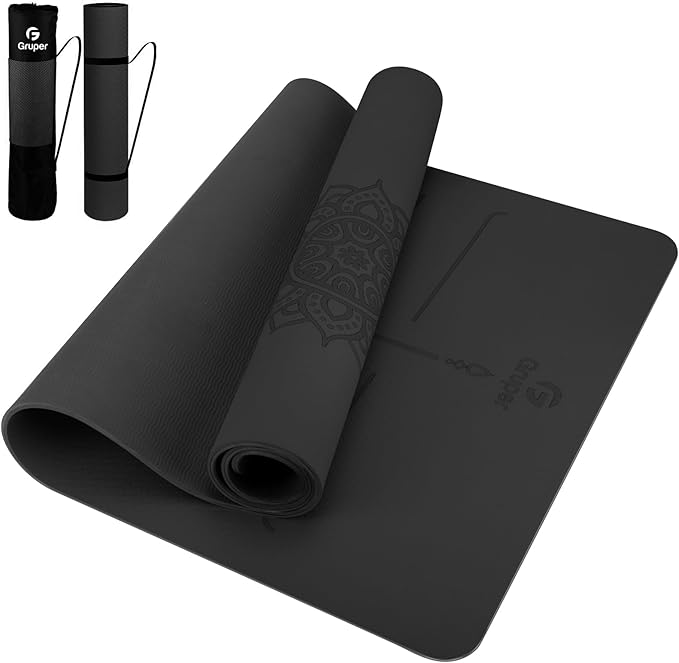 Yoga Mat Non Slip TPE Thick Yoga Mat with Alignment Mark, Large Size 72"L x 32"W x 0.32"Th or 0.24"Th, Anti-Tear Exercise & Fitness Mat for Yoga, Pilates & Floor Workouts
