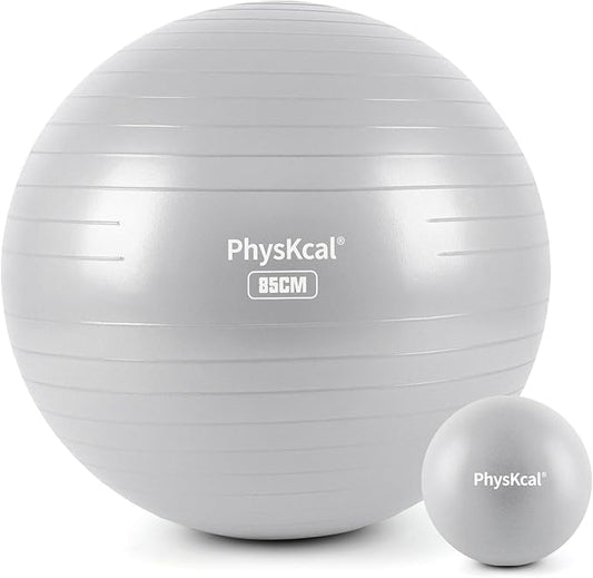 Yoga Ball for Exercise, Pilates Set, 4 Sizes Fitness Ball for Workout, Birthing, Pregnancy, Physical Therapy- Pump Included
