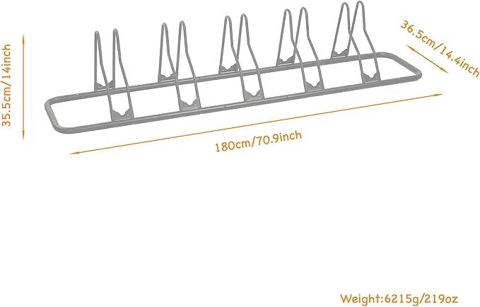 CyclingDeal Bike Rack Floor Parking Bike Stand for up to 6 Bicycles | Indoor, Home & Garage Storage Rack | Stable & Secure Bicycle Stand w/Tire Grooves Up to 29", Holding Plates & Custom Spacing