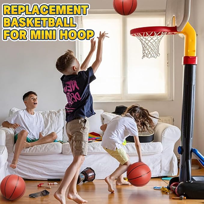 9.8”Basketball Bouncy Ball for Kid Adult Teen, Soft Ball for Basketball Hoop Trampoline, Size 7 PVC Waterproof Basketballs for Swimming Pool, Sports Toy for Indoor Outdoor Water Pool Games Party