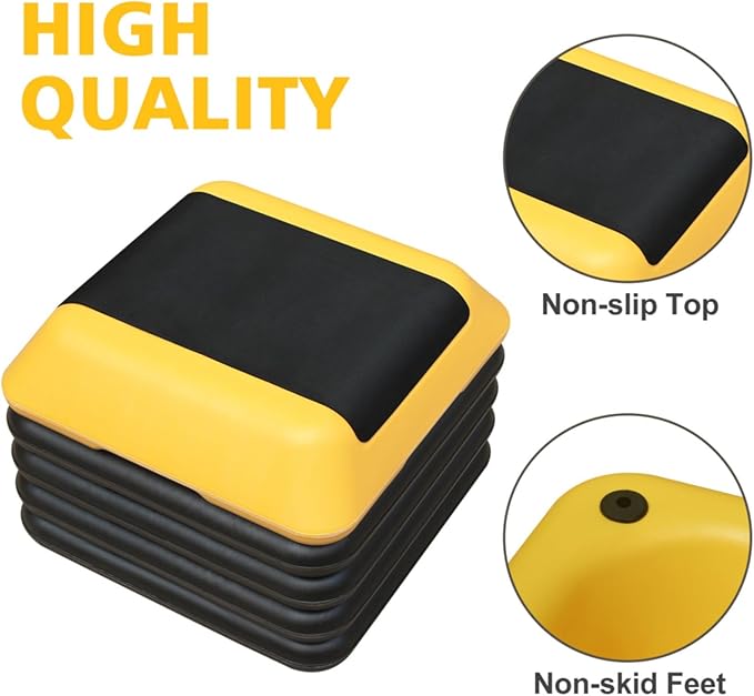 Height-Adjustable Step Aerobics Platform Fitness Equipment Stepper Trainer Exercise Step Platform with 4 Riser