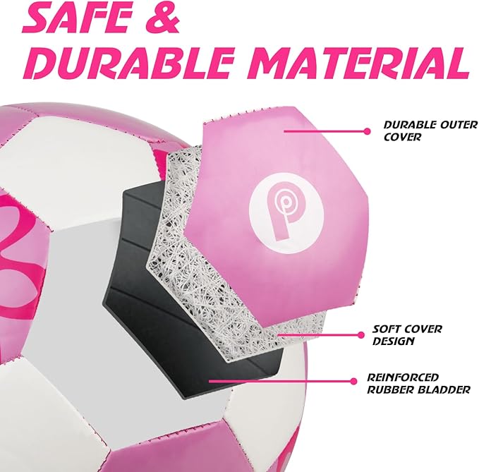 Soccer Ball Size 3, Size 4 - Kids Aged 3-5 6-8 8-12 Outdoors Sports Training Playing Ball Set with Pump Teens Girls Boys Back to School Gift