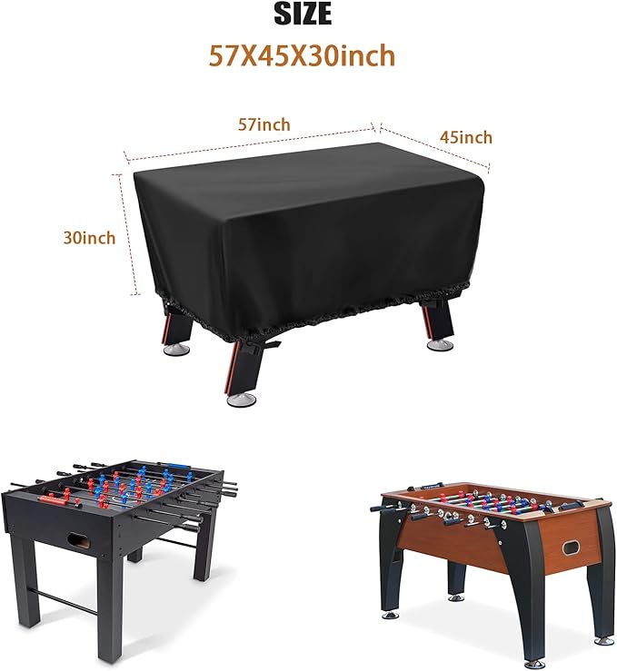 Foosball Table Cover, Waterproof Football Table Cover Soccer Table Cover Outdoor Indoor Fooseballs Table Covers (57X45X30 inch)