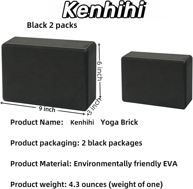 Yoga Block - Unsupported Latex Eva foam - Soft non slip surface with bevel for yoga, pilates, meditation - Yoga accessories for stability, balance and deep stretching
