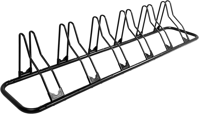 CyclingDeal Bike Rack Floor Parking Bike Stand for up to 6 Bicycles | Indoor, Home & Garage Storage Rack | Stable & Secure Bicycle Stand w/Tire Grooves Up to 29", Holding Plates & Custom Spacing