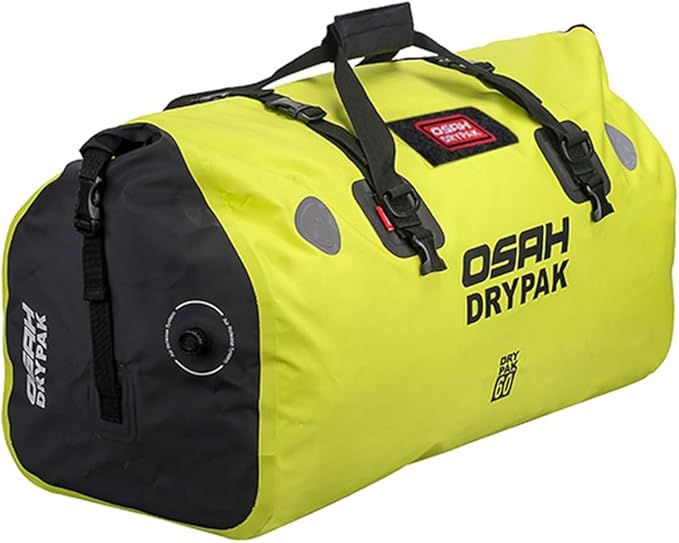 Waterproof Duffel& Luggage Bag - Motorcycle Dry Bag Tail Saddle Bags with Roll Top Closure,Large Storage Space,for Camping, Kayaking, Fishing & Traveling(Green, 60L)