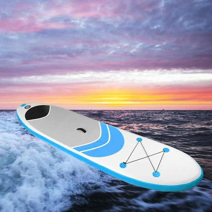 Surfboard Water Sport Stand Up Paddle Surfing Board Surf Tool Folding Portable Inflatable Surfboard for 305x76x15cm Beach Ocean Surf Spot
