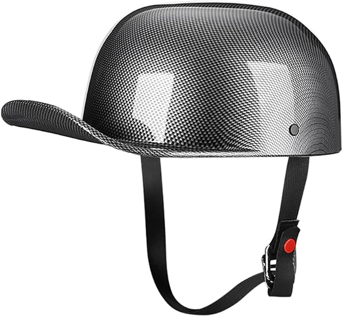 Vintage Open Face Motorcycle Helmet Retro Baseball Cap Half Helmets Women Men for Scooter Moped Cap Street Cruiser Jet - DOT Certified