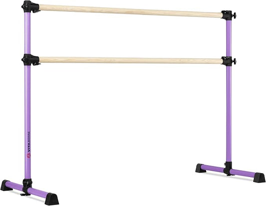 VITA Barre Portable Freestanding Double Ballet Barre, Prodigy, Wood | Adjustable Height, USA Made, Home or Gym Exercise Equipment for Kids & Adults | Dance, Fitness, Pilates