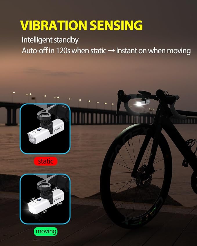 TOWILD CL2000 Bike Lights for Night Riding,2000LM Super Bright Bicycle Headlight,Waterproof Bike Front Light for Mountain Road Cycling Commuting
