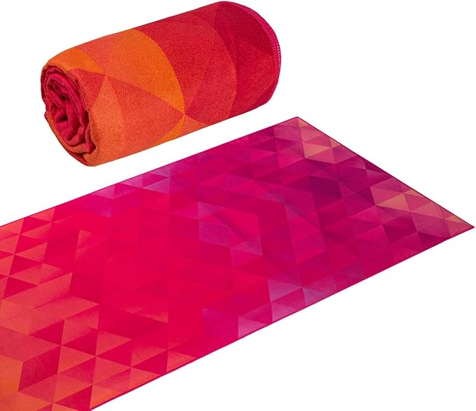 Yoga Drip Yoga Towel - Non Slip Hot Yoga Mat Towel With Corner Pockets, No-Skid Grip, and Built-in Alignment Lines | Soft, Moisture Wicking, and Sweat Absorbent | No Bunching, Stays in Place 72" x 25"