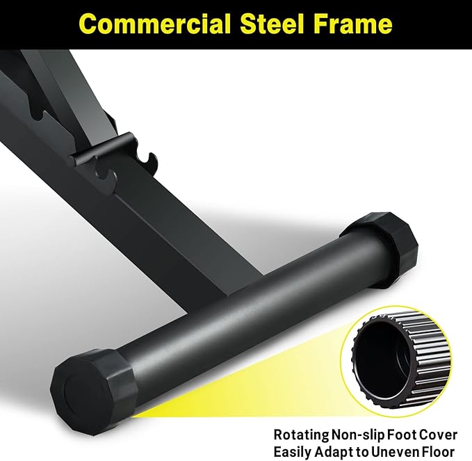 Adjustable Weight Bench, Foldable Workout Benches for Home Gym, 10 Backrest Position Exercise Bench for Strength Training, Upgraded Thickened Steel Support Max Capacity 700LBs