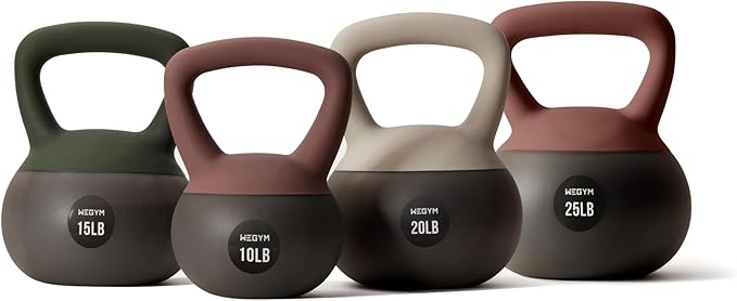 Soft Kettlebells with Cushioned Impact-Resistant Base and Anti-Slip, Wide-Grip Handle for Home Workouts, Weightlifting, and Full Body Strength Training