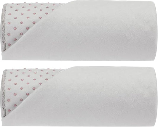 Peryiter 2pack 72 x 24'' Hot Yoga Towel Pack with Grip Dot, Sticky Fiber Mat Towels Non Slip for Hot Yoga, Absorbent Microfiber Sweat Anti-Slip Cover for Pilates Exercise Fitness Workout(Light Grey)