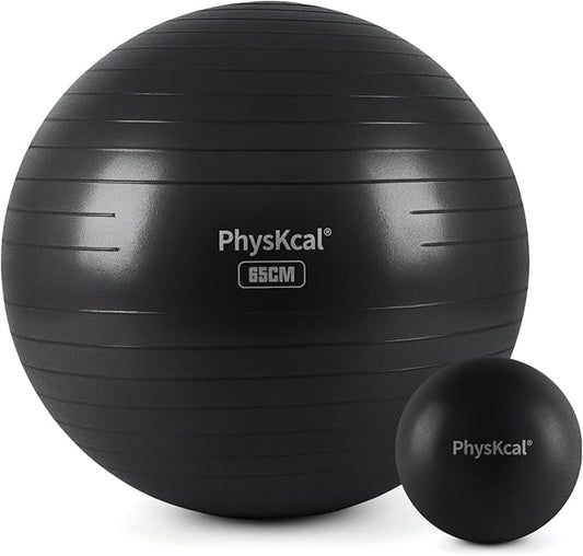 Yoga Ball for Exercise, Pilates Set, 4 Sizes Fitness Ball for Workout, Birthing, Pregnancy, Physical Therapy- Pump Included