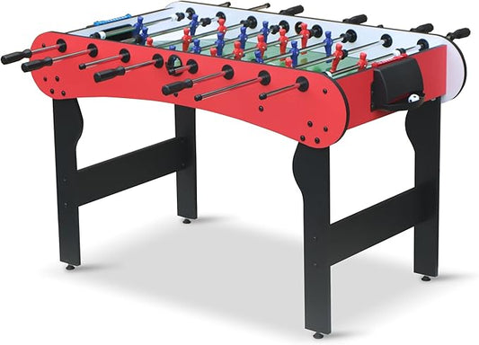 Foosball Table, 52.75'' Home Arcade Table Soccer with 4 Balls and Manual Scorer, Competition Foosball Table Set for Family Game Room, Adult Rrec Room, Basements or Bar