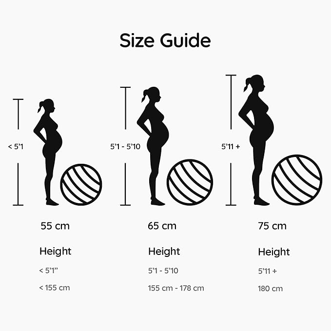 BABYGO Birthing Ball - Pregnancy Yoga Labor & Exercise Ball & Book Set Trimester Targeting, Maternity Physio, Birth & Recovery Plan Included Anti Burst Eco Friendly