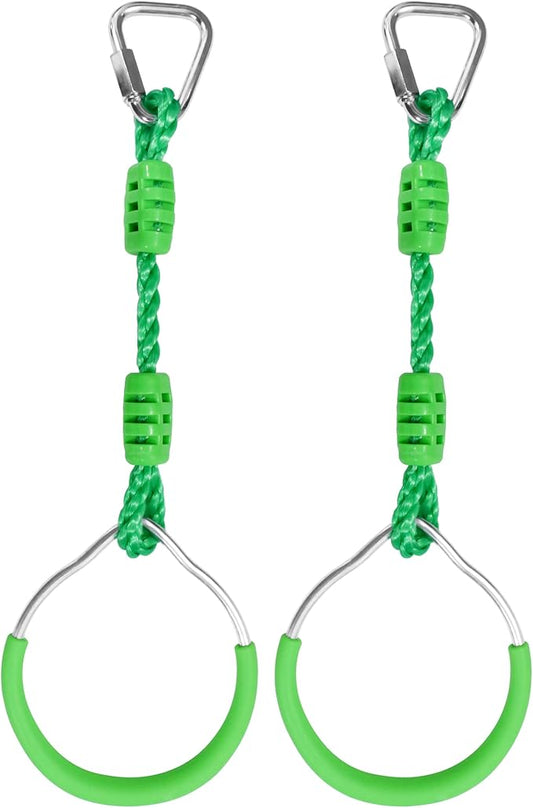 Ninja Ring Fitness Gymnastic Ring Climbing Bar Workout Outdoor Backyard Playground Training Equipment Play Set, Jungle Gym Fist Hanging Swing Monkey Bars Ninja Warrior Obstacle Course Trapeze Playsets
