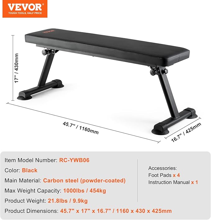 VEVOR Sit Up Bench, Decline Ab Bench with Reverse Crunch Handle, Adjustable Height Setting, Heavy Duty Steel, 500/600/1000 Lbs Capacity for Home Gym Workouts, Strength Training, Full Body Muscles