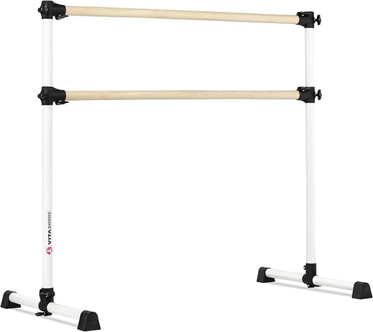 VITA Barre Portable Freestanding Double Ballet Barre, Prodigy, Wood | Adjustable Height, USA Made, Home or Gym Exercise Equipment for Kids & Adults | Dance, Fitness, Pilates