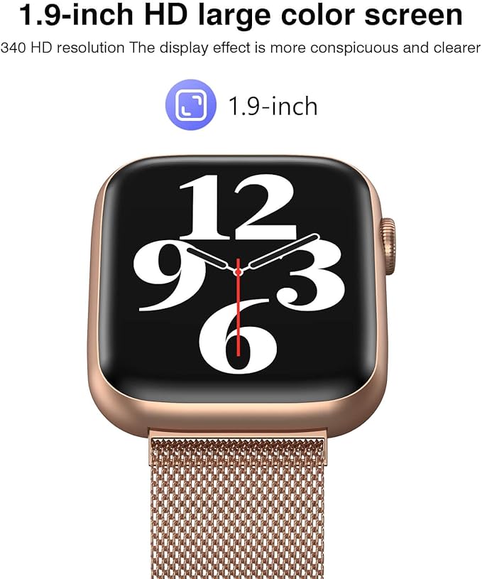 EarlySincere Smart Watches for Women Blood Pressure, 1.9" HD Full Touch Screen, Fitness Tracker with Heart Rate Blood Oxygen Sleep Monitor, IP67 Waterproof Smartwatch for Android iOS