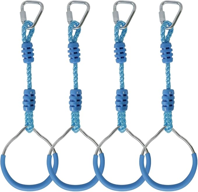 Ninja Ring Fitness Gymnastic Ring Climbing Bar Workout Outdoor Backyard Playground Training Equipment Play Set, Jungle Gym Fist Hanging Swing Monkey Bars Ninja Warrior Obstacle Course Trapeze Playsets