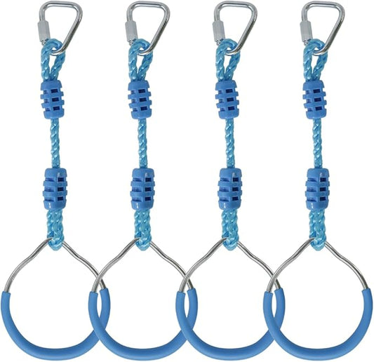 Ninja Ring Fitness Gymnastic Ring Climbing Bar Workout Outdoor Backyard Playground Training Equipment Play Set, Jungle Gym Fist Hanging Swing Monkey Bars Ninja Warrior Obstacle Course Trapeze Playsets