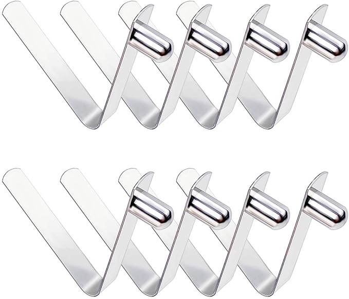 HZMM 8 Pcs Kayak Paddle Spring Snap Clips, Tent Pole Clips, Stainless Steel Push Button Clips, Tent Pole Push Button Spring Clips, Tube Locking Pin Clips for Kayak Paddle Camping Tent Pole