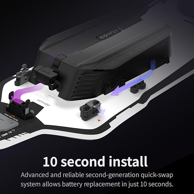Exway Flex Paragon Electric Skateboard Longboard with Rexus Remote, Bifrost 2.0 Lighting System, Top Speed of 31 Mph, 34 Miles Range, Elastic Composite Deck, Electric Longboard for Adults & Youths