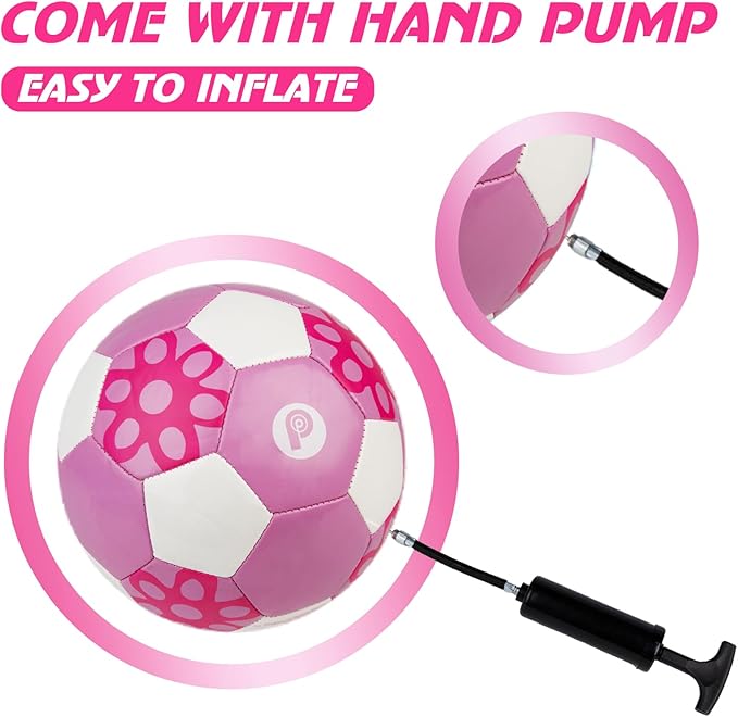 Soccer Ball Size 3, Size 4 - Kids Aged 3-5 6-8 8-12 Outdoors Sports Training Playing Ball Set with Pump Teens Girls Boys Back to School Gift