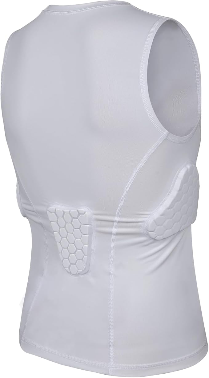 Youth Padded Compression Shirt Rib Protector for Football Protective Gear Baseball Padded Shirt Kid Child Boys