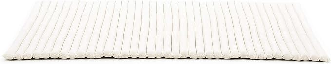 Leewadee - Kapok Roll Mat – Handcrafted Folding Sleep & Relaxation Mattress from Thailand, Ideal as Guest Bed, Camping Mat, Yoga Mat or Traditional Futon, 75 x 39 inches, Ecru