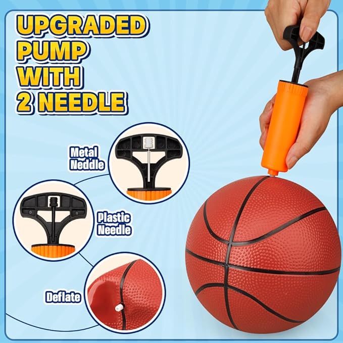 9.8”Basketball Ball for Kids Teens, Soft Ball for Basketball Hoop, Size 7 PVC Waterproof Balls for Swimming Pool, Sports Toy for Indoor Outdoor Water Games Pool Summer Party