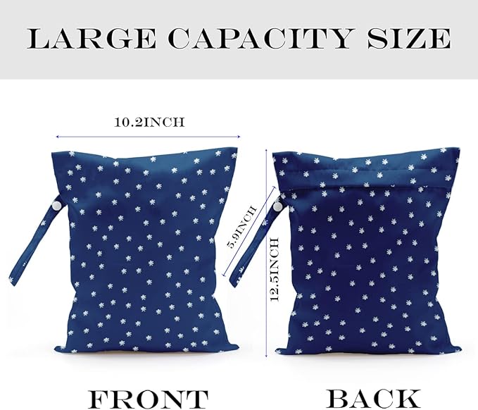 Wet Bag, Wet Dry Bag, Wet Bag for Swimsuit, Travel, Beach, Pool, Diapers, Dirty Yoga Gym Clothes, Makeup Bag, Waterproof Reusable Beach Bag Ocean Decor Starfish Sea Horse Anchor