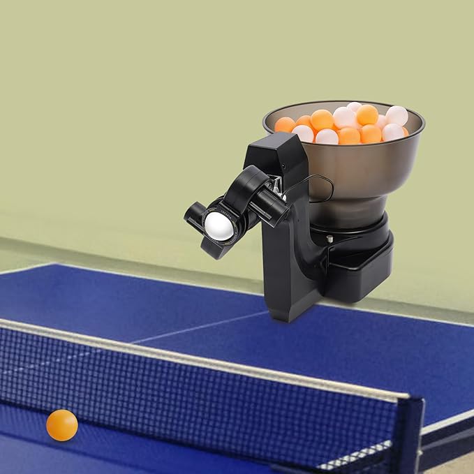 Table Tennis Robot Machine, Automatic Ping Pong Robots Machine with 40mm+ Balls, Wireless Remote Control Table Tennis Machine, Practical Bracket, Approximately 120 Balls