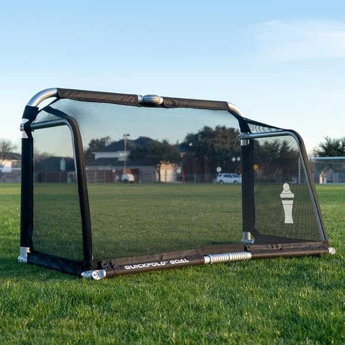 Soccer Innovations QuickFold™ Portable Aluminum Goal (4x2.5), Competition Soccer, Backyard Goal for Practice, Collapsible for Easy Storage, Mini Net