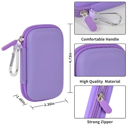 Heart Rate Monitor Case for AliveCor for KardiaMobile 6L / 6L Max 1L Personal EKG Monitor Storage Holder Fits for Cardiac Mobile Portable Heart Rate Monitor Bag Organizer (Pill Box Included) Purple