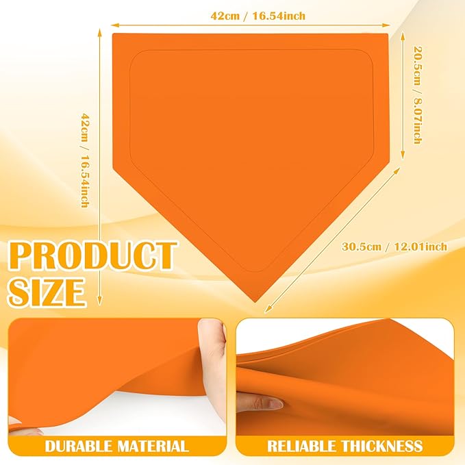 Wettarn 6/12 Pcs Bulk Home Plate Baseball Softball Rubber Portable Throw Down Home Plate for Gym Teachers, Skill Camp Instructors, Backyard Batting or Pitching Practice Training