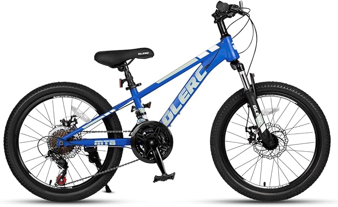 Glerc 20 24 Inch Kids Bike, Kids Mountain Bike for Boys and Girls Ages 6-14, 21-Speed Skyline Bicycle with Front Suspension and Disc Brakes, Multiple Colors