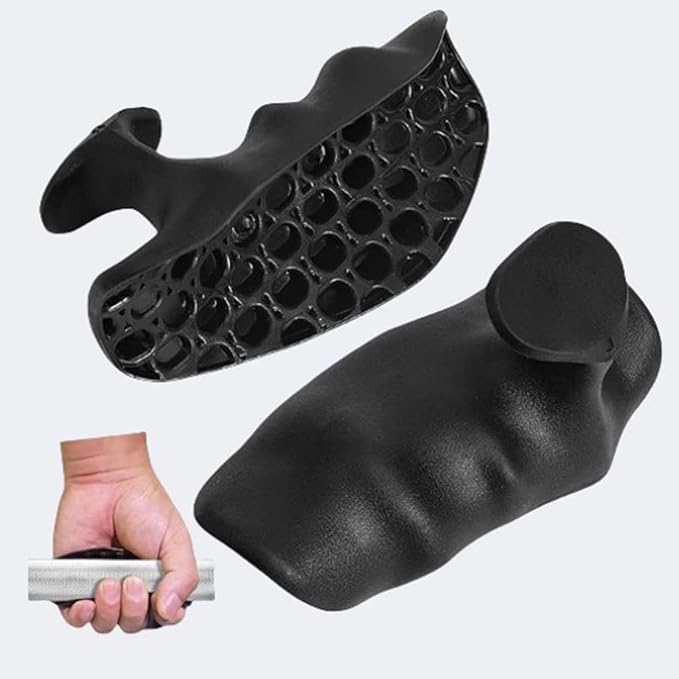 Anti-Slip Workout Grips - Weight Lifting Grips | 1 Pair Gym Hand Grip | Rubber Gym Grips | Silicone Dumbbell Bar Handle Grips | Ergonomic Palm Protection Gloves | Fingerless Workout Gloves for Adults