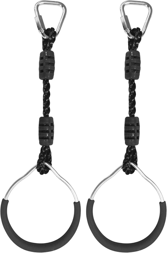 Ninja Ring Fitness Gymnastic Ring Climbing Bar Workout Outdoor Backyard Playground Training Equipment Play Set, Jungle Gym Fist Hanging Swing Monkey Bars Ninja Warrior Obstacle Course Trapeze Playsets