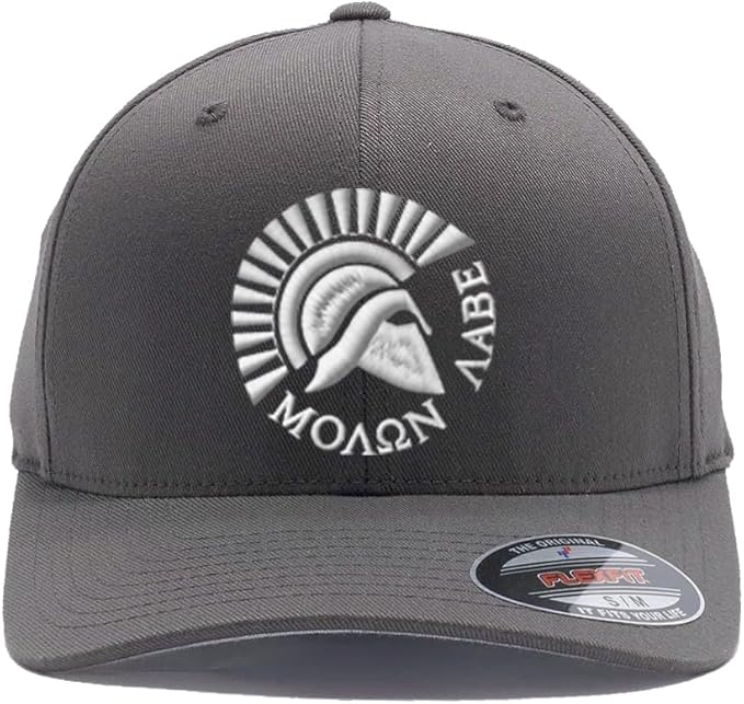 Spartan Warrior Helmet Molon Labe - Come and Take It Custom Embroidered Flex Fitted Baseball Hat