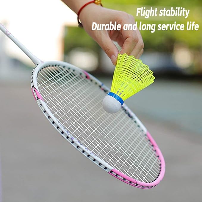 12-Pack Feather Badminton Shuttlecocks with Great Stability and Durability,Shuttlecock Indoor Outdoor Sports Hight Speed Training Badminton Birdie Balls