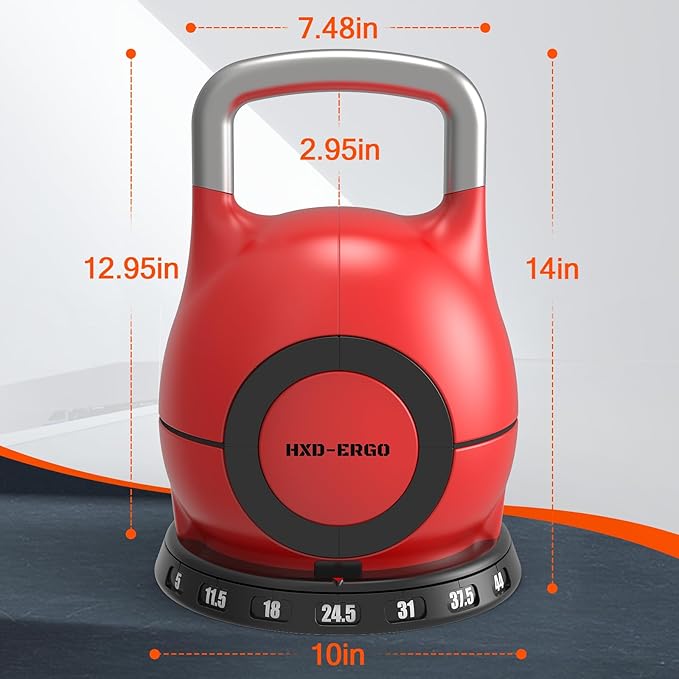 Adjustable Kettlebell Weight Set-Quickly Adjusts 7 Weights,Ergonomic kettlebell sets for Home Gym