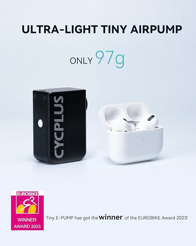 CYCPLUS AS2 Tiny Pump Bike Pump Portable Ultra-Mini 100PSI Electric Bicycle Pump Type-C Rechargeable Battery, No Pressure Display(Winner of The EUROBIKE Award 2023)