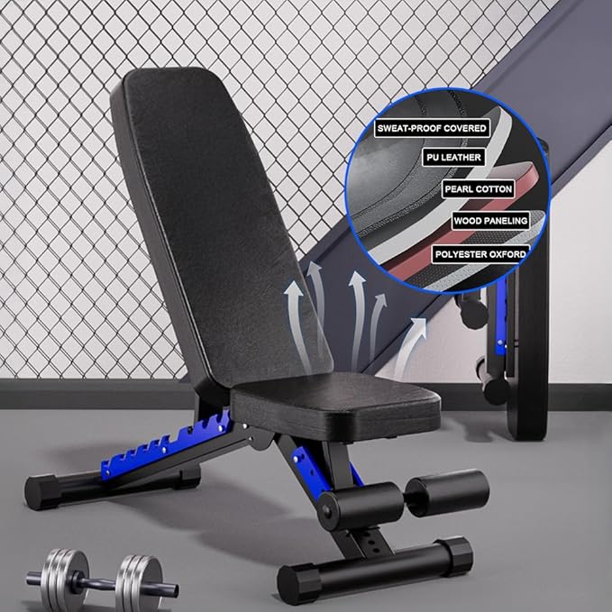 Adjustable Bench, Professional Weight Bench, Incline Flat Decline Sit Up Bench,Dumbbell Stool