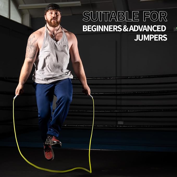 Hererope 6MM PVC Jump Rope for Men & Women Fitness, Speed, Tricks, Cardio Training, Boxing Jump Rope with Unbreakable Handles and Non-Kinking Skipping Rope, Adjustable Jumprope for Indoor Outdoor